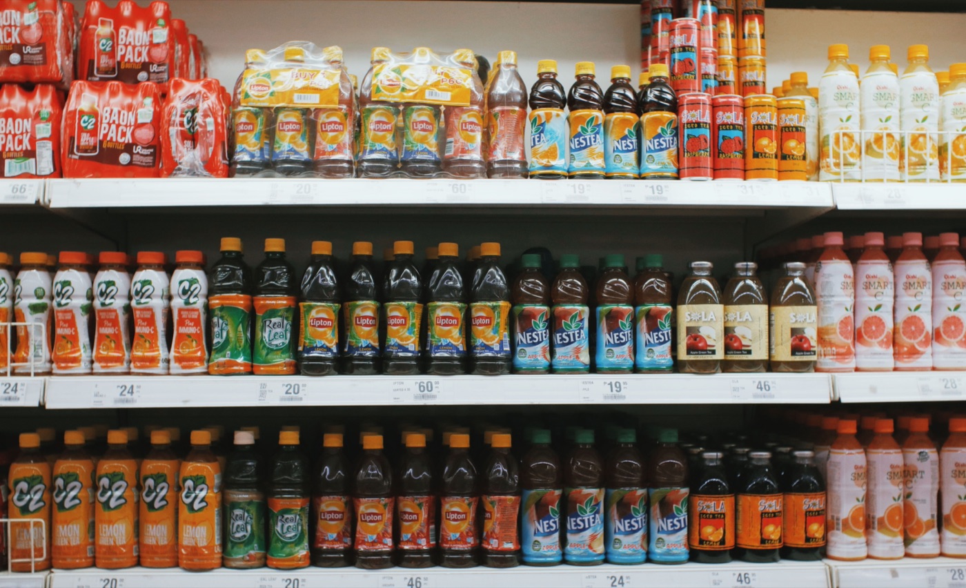 Well-stocked drinks shelves